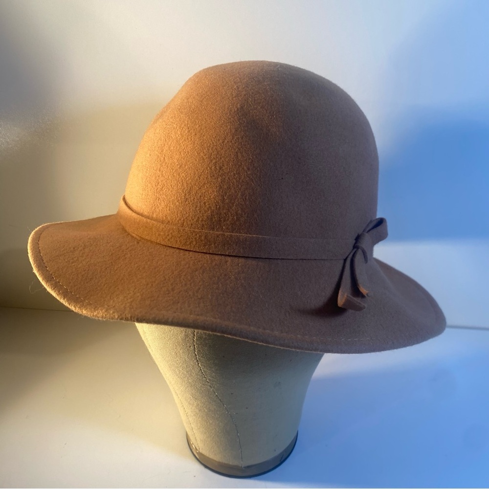 Geo. W. Bollman & Co. Tan Doeskin Felt 100% Wool Banded Fedora Hat